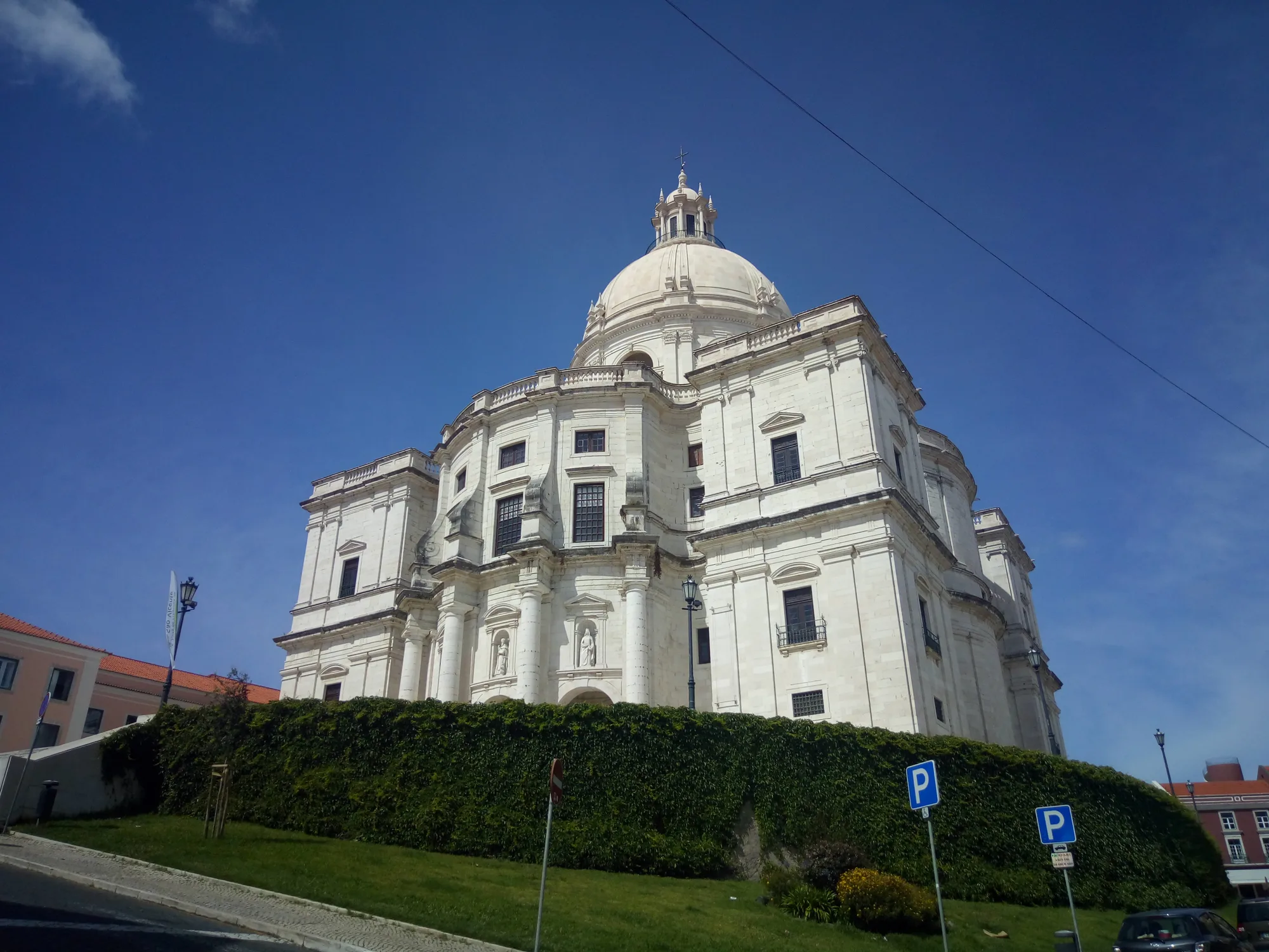 The white Baroque dome of the National Pantheon (Igreja de Santa Engrácia) rising over Alfama, Lisbon